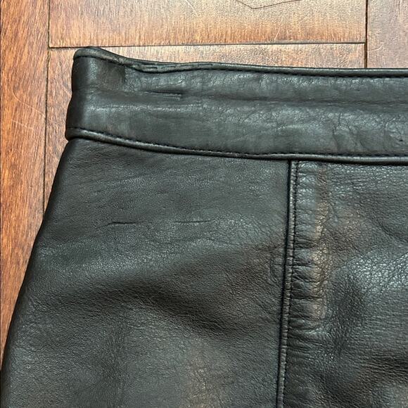 Vintage Code Nouveau Classic and Versatile Black Leather Pencil Skirt, Size 4/Sm - Picture 2 of 10